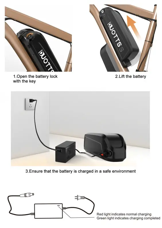 DUOTTS 291 Electric Bike - charge the battery