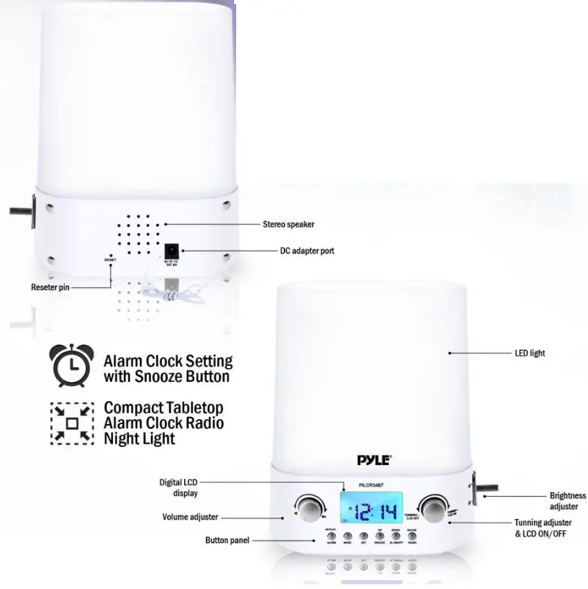 Pyle-PILCR34BT-Bluetooth-Radio-Alarm-Clock-fig-2