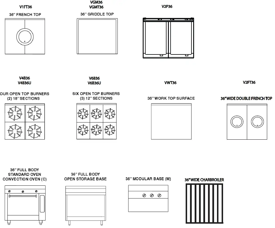 VULCAN V2B18 Modular Frame 2 Cast Iron Open Burner Stainless Steel Range-1