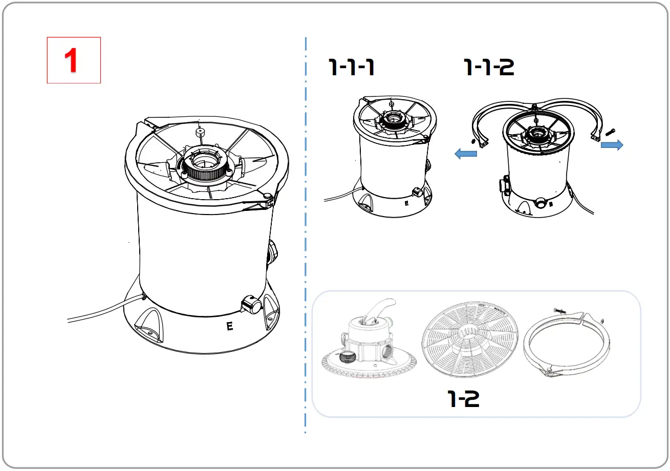 EXIT 14ft Pool Wood Ø488 X 122cm With Dome And Sand Filter Pump - FIGURE 20