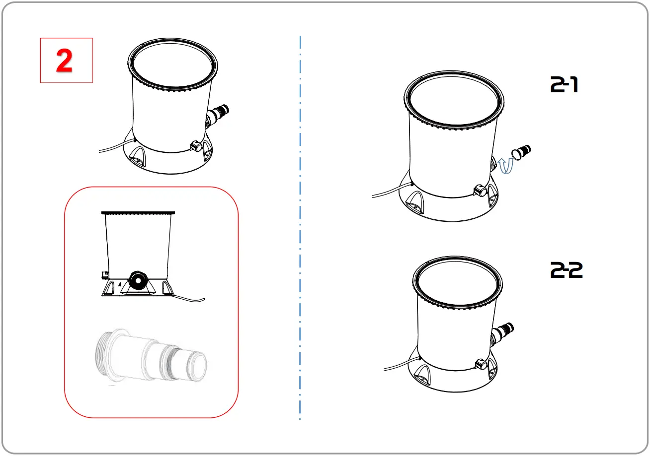 EXIT 14ft Pool Wood Ø488 X 122cm With Dome And Sand Filter Pump - FIGURE 23