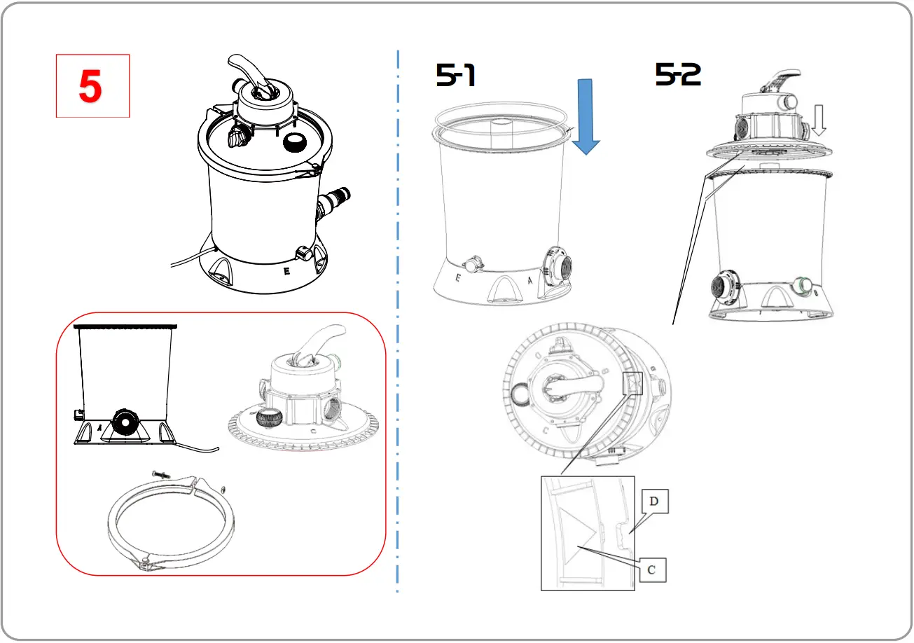 EXIT 14ft Pool Wood Ø488 X 122cm With Dome And Sand Filter Pump - FIGURE 24