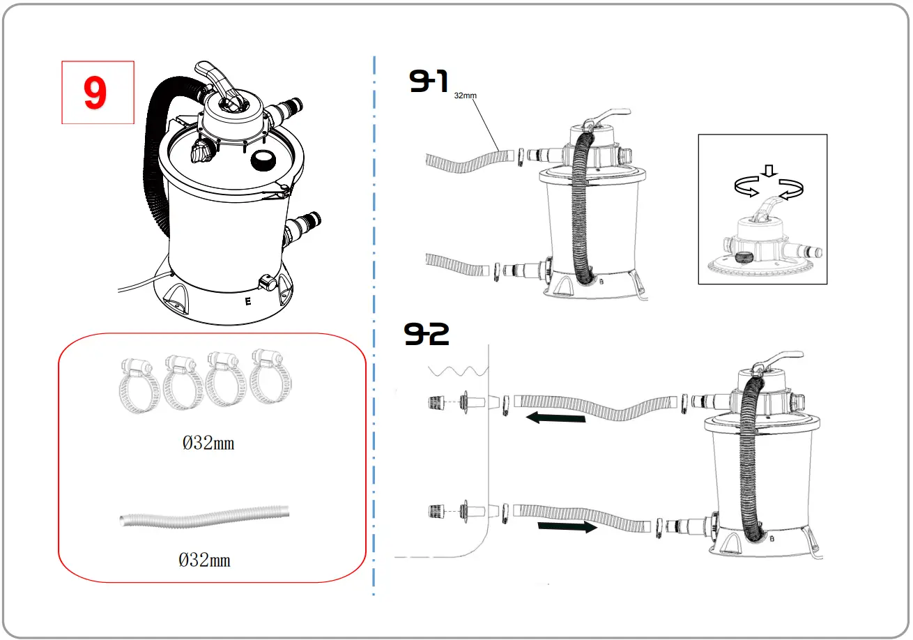 EXIT 14ft Pool Wood Ø488 X 122cm With Dome And Sand Filter Pump - FIGURE 28