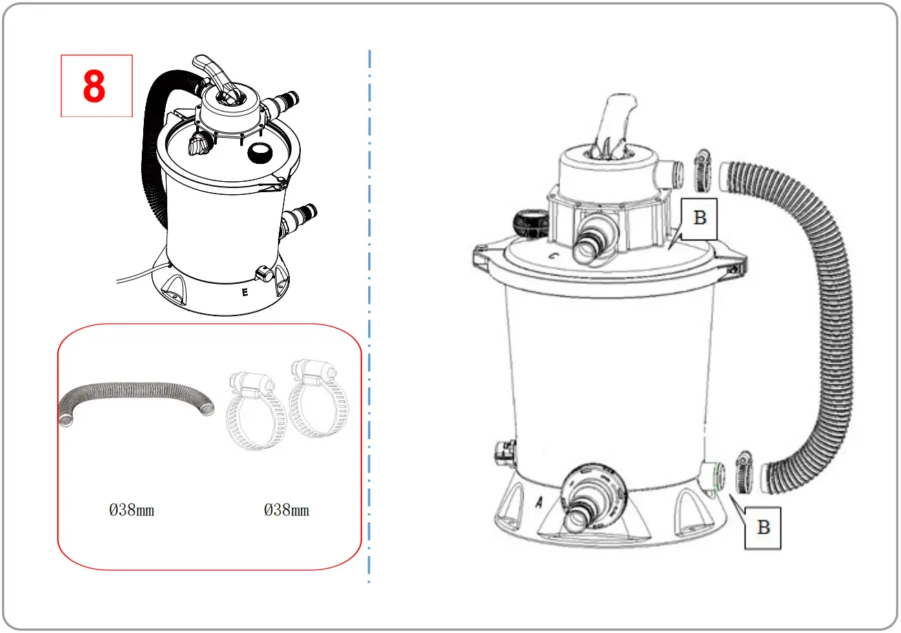 EXIT 14ft Pool Wood Ø488 X 122cm With Dome And Sand Filter Pump - FIGURE 29