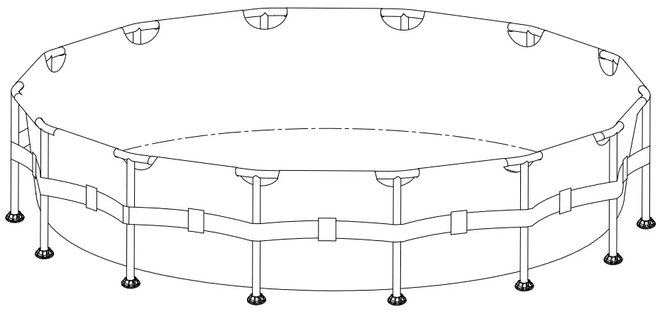 EXIT 14ft Pool Wood Ø488 X 122cm With Dome And Sand Filter Pump - FIGURE 33
