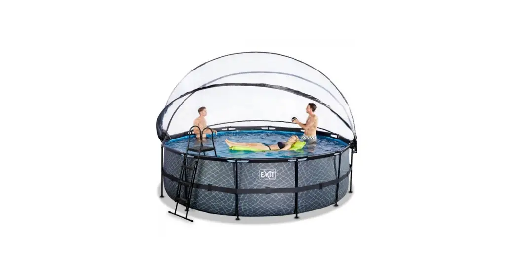 Exit 14ft Pool Wood Ø488 X 122cm With Dome And Sand Filter Pump User Manual