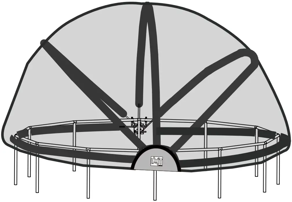EXIT 14ft Pool Wood Ø488 X 122cm With Dome And Sand Filter Pump