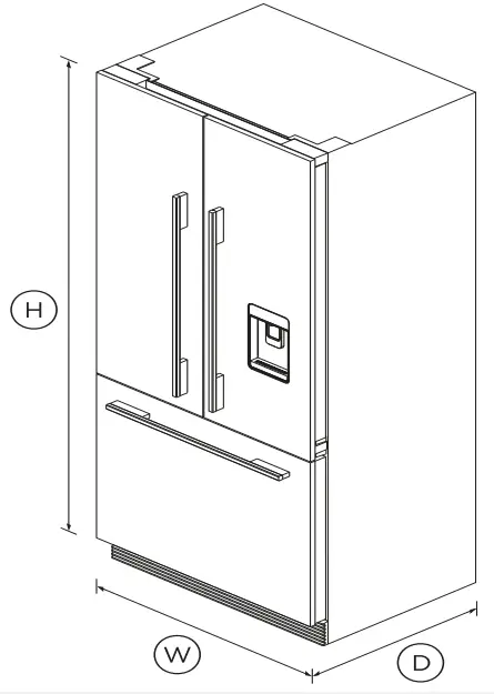 FISHER PAYKEL RS80AU1 Integrated French Door Refrigerator Freezer, 80cm, Ice & Water-fig2