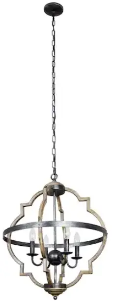 Matrix Decor MDD2260 Chandelier 4-Light Brown Modern/Contemporary Cage