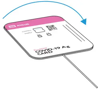 Abbott BinaxNOW COVID-19 Ag Card Home - Keep card face up on table.