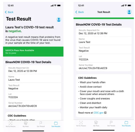 Abbott BinaxNOW COVID-19 Ag Card Home - Using the NAVICA app