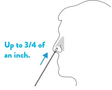 Abbott BinaxNOW COVID-19 Ag Card Home - into left nostril