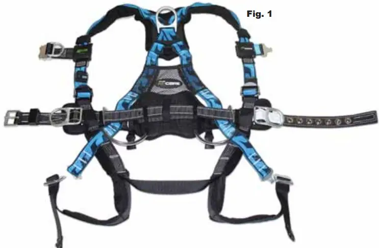 Honeywell AAT-QCSMG Miller Aircore Tower CLimbing Harness - Fig 1