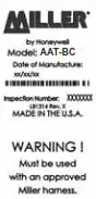 Honeywell AAT-QCSMG Miller Aircore Tower CLimbing Harness - label21