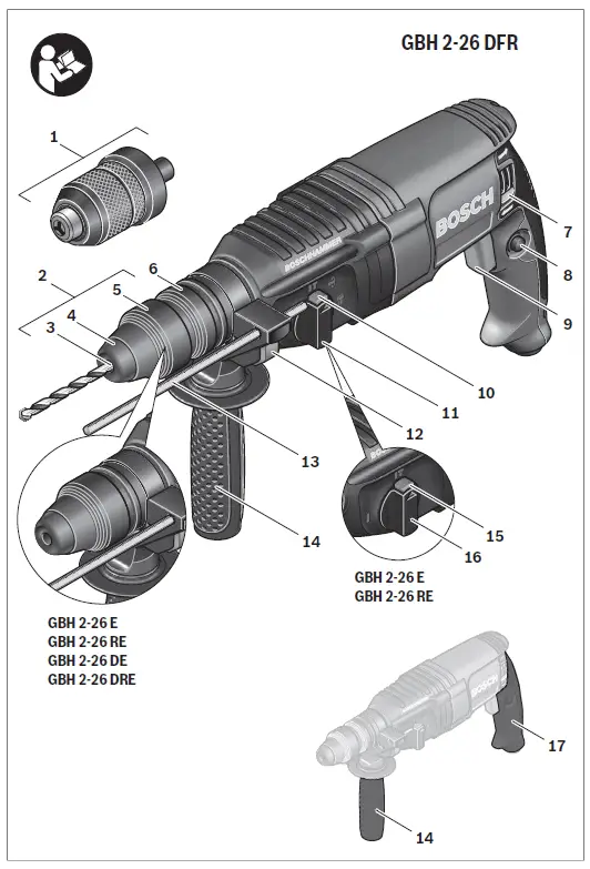 BOSCH-GBH-2-26-DFR-Rotary-Hammer-Drill-fig-1