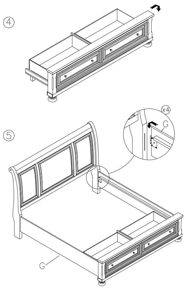 ASHLEY B73374 Lettner Queen Storage Footboard User Manual - How to use
