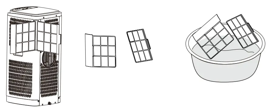 electriQ SF12000 10000 BTU Portable Air Conditioner - AIR FILTER CLEANING