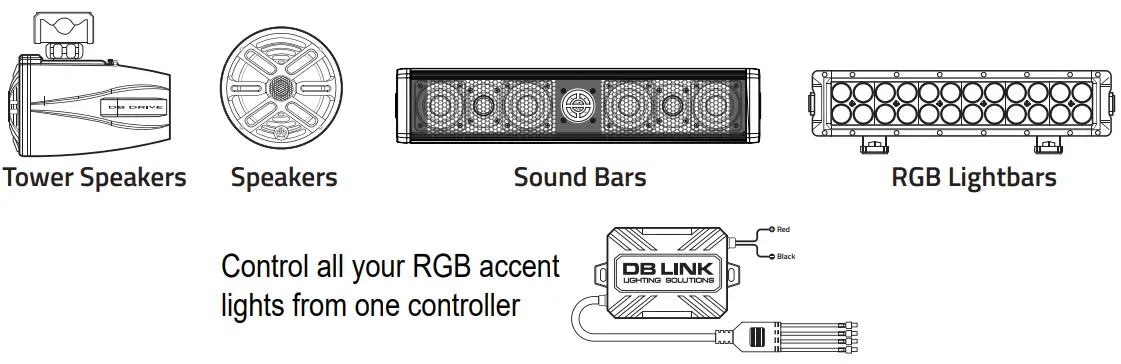 db DRIVE APT8RGB-X Marine Power Sports Tower Speakers - fig6