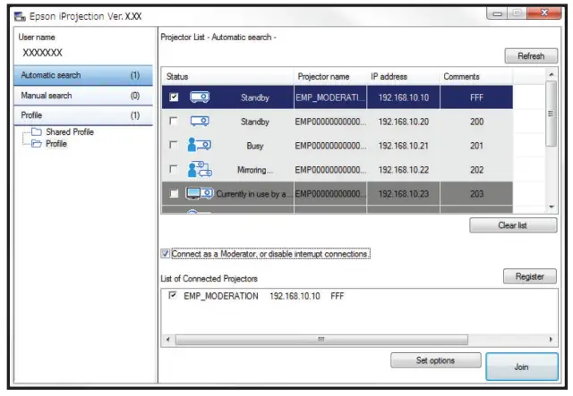 EPSON EX10000 Projector - Project over a network 1