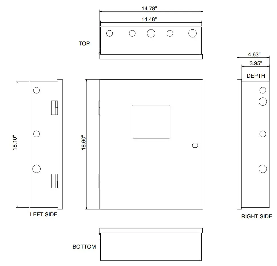POTTER PFC-4064 Conventional Fire Alarm Control Panel User Manual - Dimensions