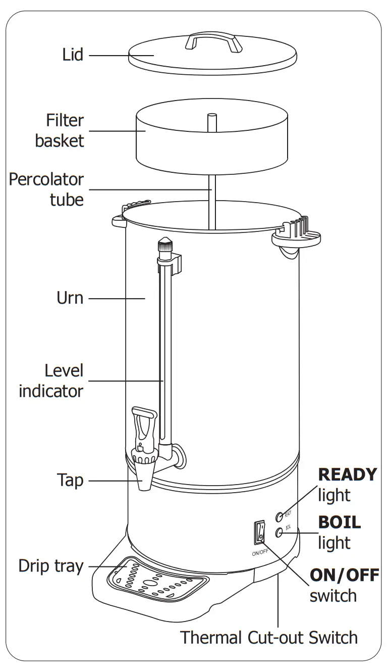 apuro CN295-A 15 litre Coffee PercolatorUrn - fig2