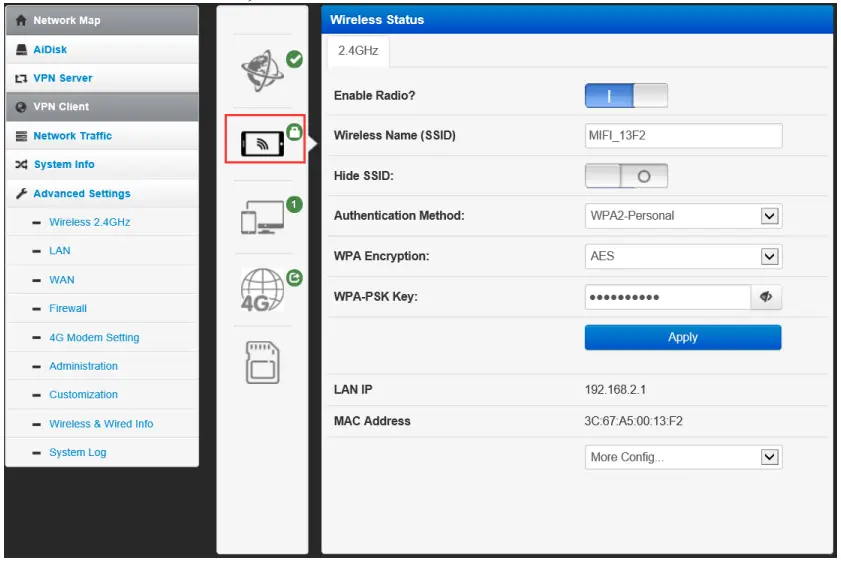 YUCHENG AF791 4G Router Module Instruction -Wireless
