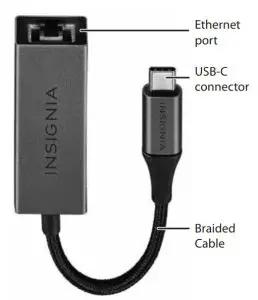INSIGNIA NS PA3C6E USB C to Ethernet Adapter - figure 1