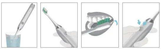 WHITOP CD-B Induction Charger Instruction Manual - Wet the bristles and apply small amount of toothpaste