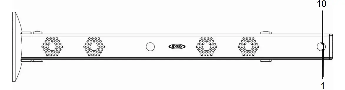 JENSEN JSBW 650 Wall Mountable 21 Channel Bluetooth Soundbar - Front View
