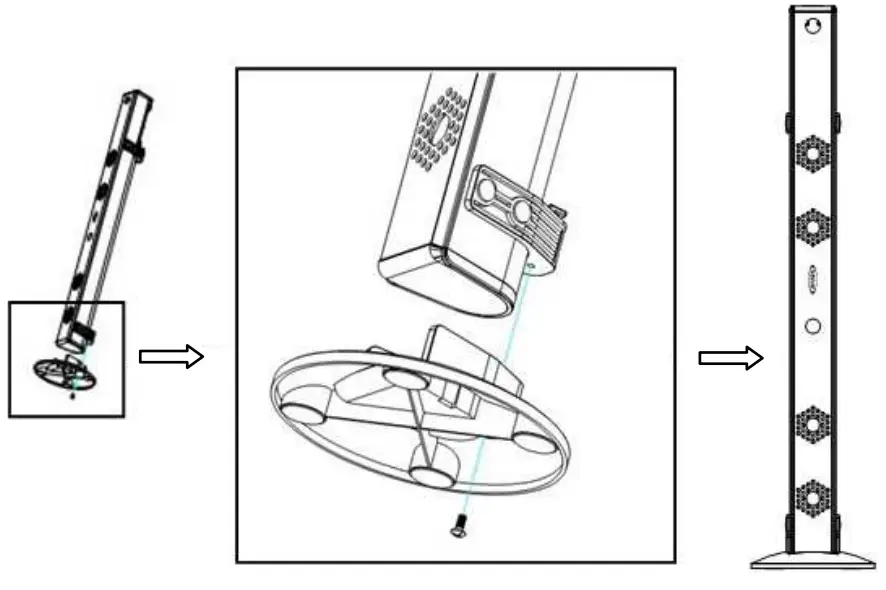JENSEN JSBW 650 Wall Mountable 21 Channel Bluetooth Soundbar - vertical mounting