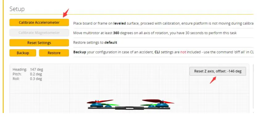 HGLRC Zeus F722 Mini Flight Control User Manual - Calibration accelerometer