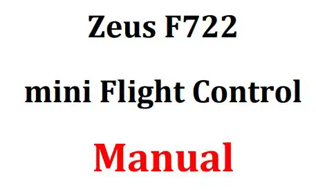 HGLRC Zeus F722 Mini Flight Control User Manual