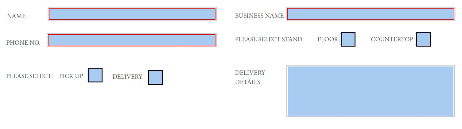 klik Floor Stand - DELIVERY DETAILS