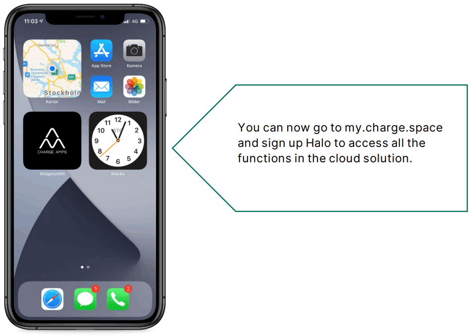 CHARGE AMPS Halo 3 7 kW 7 4 kW and 11 kW with 7 5m Type 2 Cable - functions