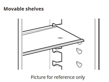 IKEA 104 621 56 SUPERKALL Built In Refrigerator- Movable shelves