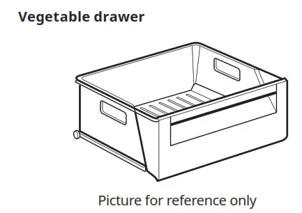 IKEA 104 621 56 SUPERKALL Built In Refrigerator- Vegetable drawer