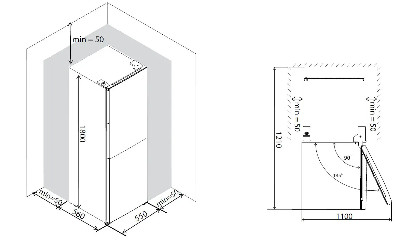 TOMADO TCR1800B Fridge Freezer Combi fig3
