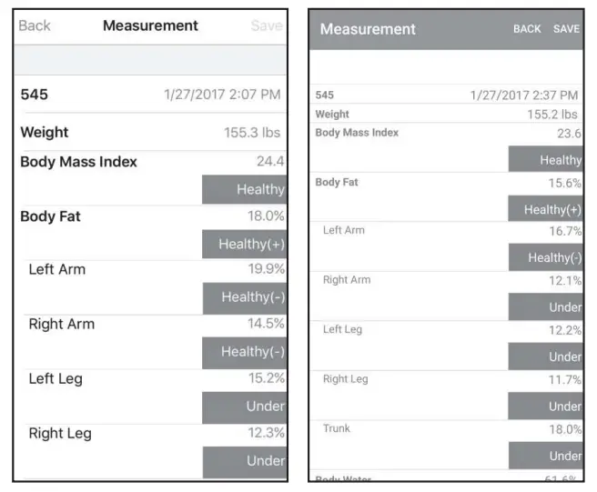TANITA BC401F Body Composition Monitor - app 5
