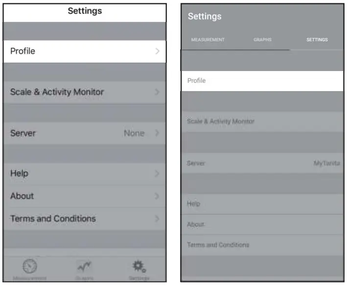 TANITA BC401F Body Composition Monitor - app