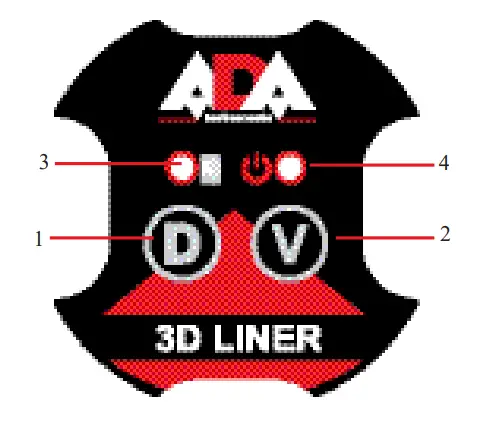 ADA 3D LINER 2V Line Laser Level - Keypad