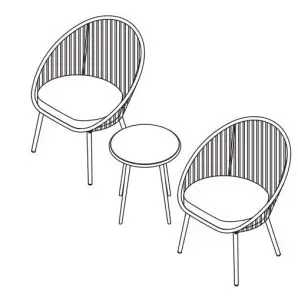 Patio time 3pcs Steel Bistro Set
