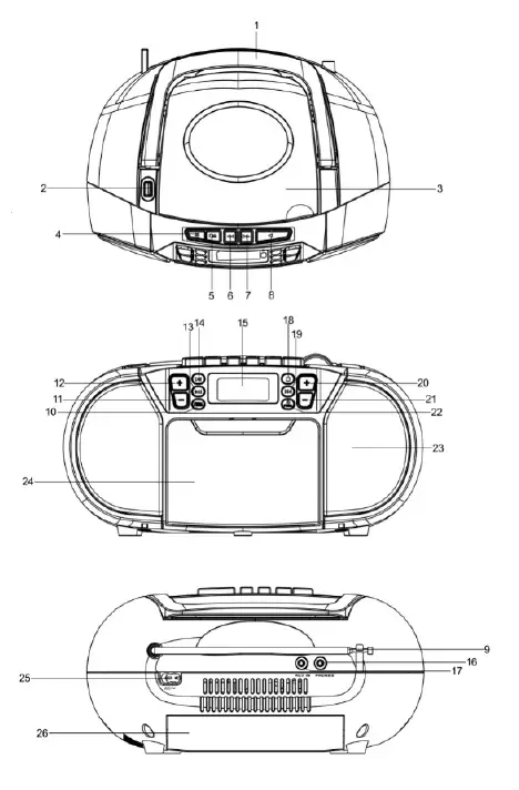 Dual-DAB-P 210-Portable-Cd-Mp3-Usb-Cassette-Player-with-Dab-Radio-fig-1