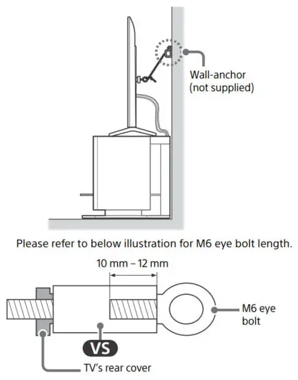 SONY XR 75X90J Smart TV - Recommended Measures 5