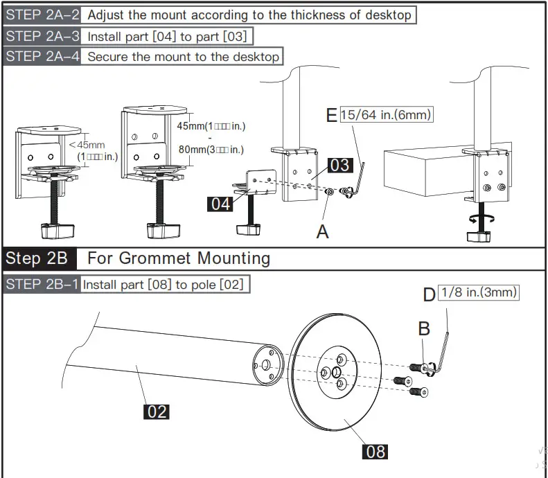 HUANUO Monitor Table Stand Adjust the mount