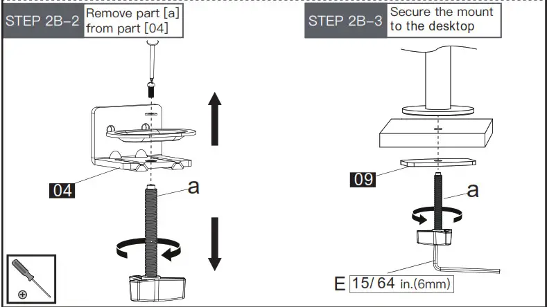 HUANUO Monitor Table Stand STEP 2B-