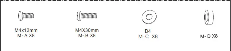 HUANUO Monitor Table Stand Supplied Parts and Hardware