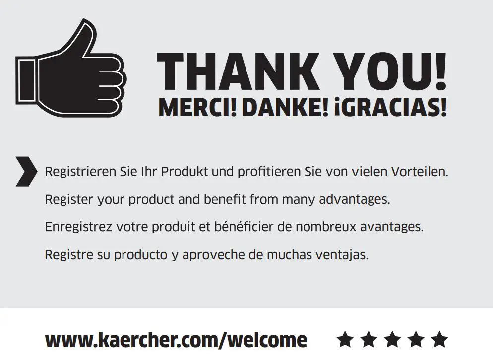 KARCHER WD 3 V-17 4 20 Wet dry vacuum cleaner User Manual - Thank you page