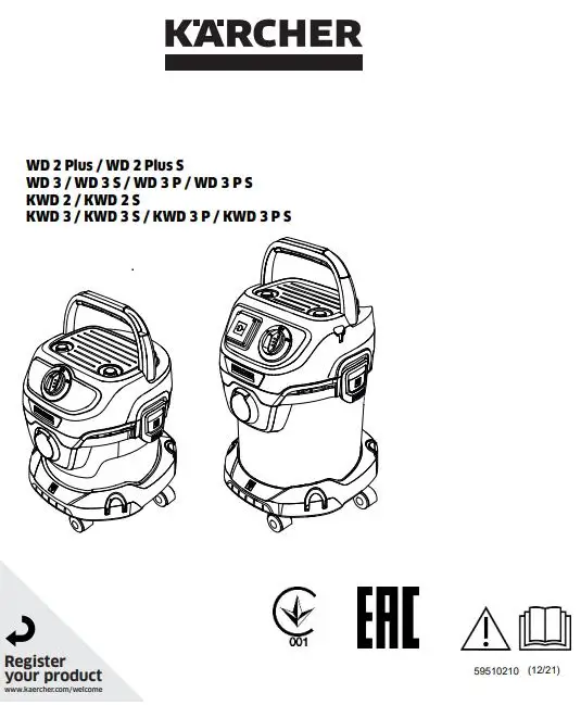 KARCHER WD 3 V-17 4 20 Wet dry vacuum cleaner User Manual