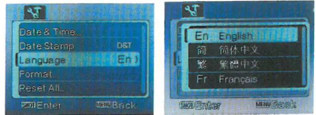 JSTOON Nv-3186 Digital Night Vision Goggles User Guide - Change the menu language