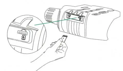 JSTOON Nv-3186 Digital Night Vision Goggles User Guide - Inserting Memory Card